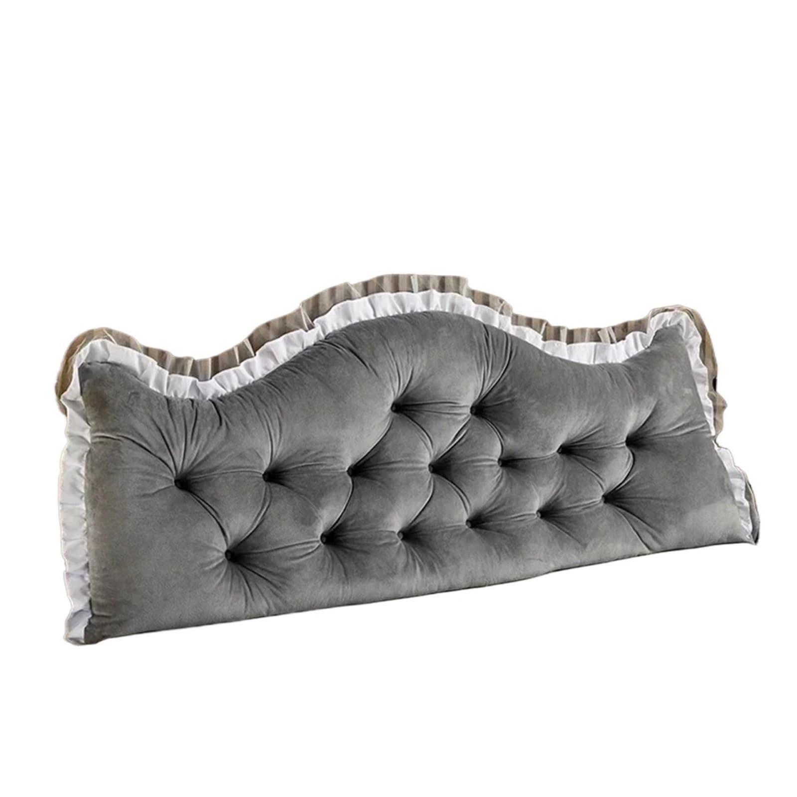LPATEBCVU Ruffle Bed Backrest Tatami Plush Cushion Soft Lace Headboard Neck Reading Pillow Body Bedside Back Bed Large Backrest Support Bolster(Color4,90X50cm)