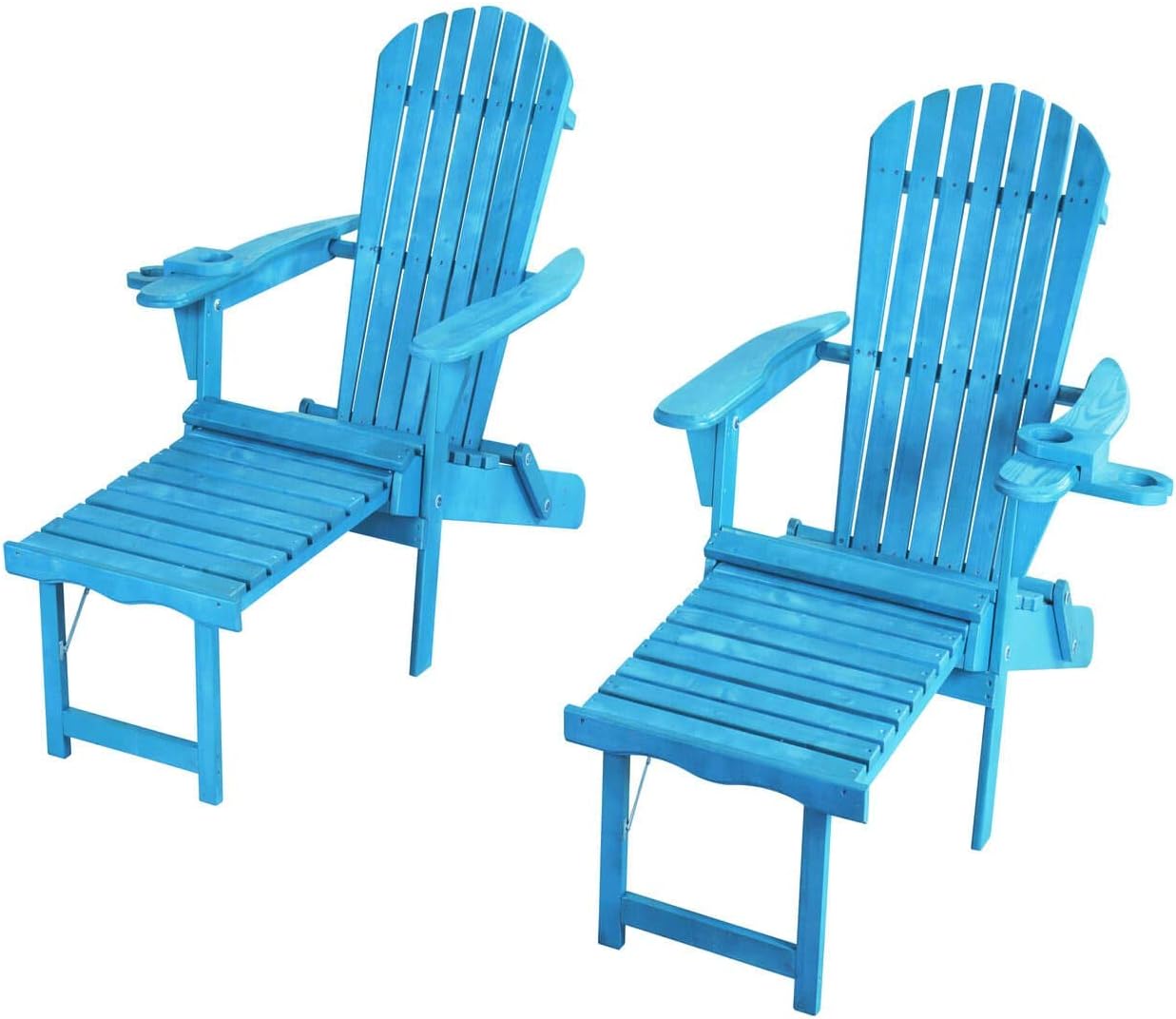 SW2005SB-CL2 Chaise Lounge Adirondack Chair Set, Sky Blue