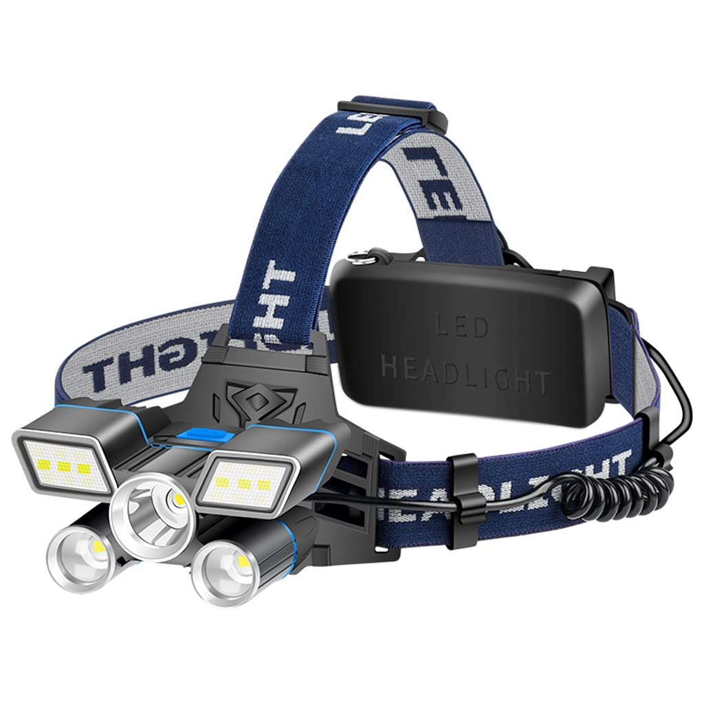 OYYMTE 5LED Glare Headlight USB Rechargeable Head-Mounted Multi-Function Riding Night Fishing