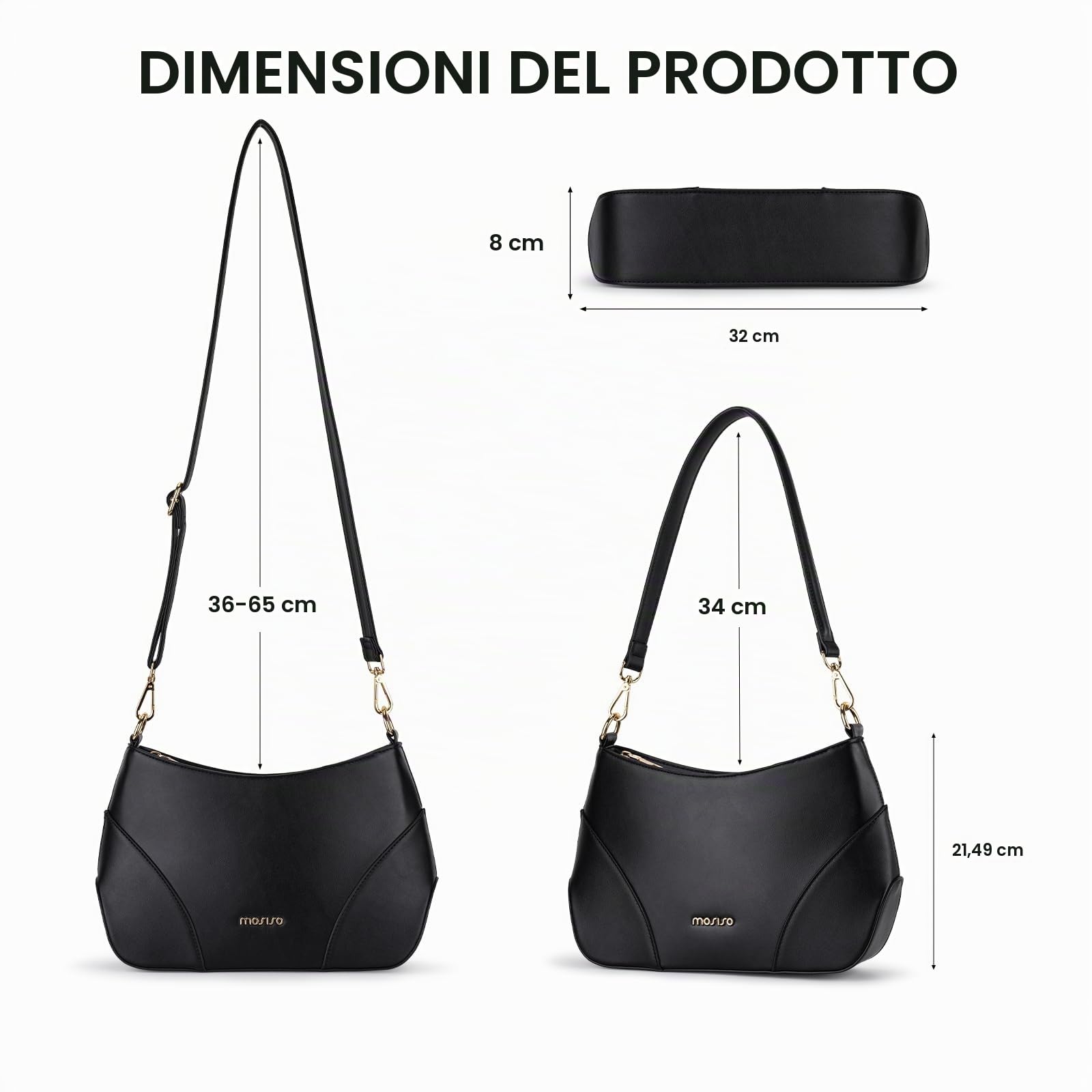 MOSISO Borsa Tracolla Donna Elegante Bags Mano Mezzaluna Borse a Tracolla