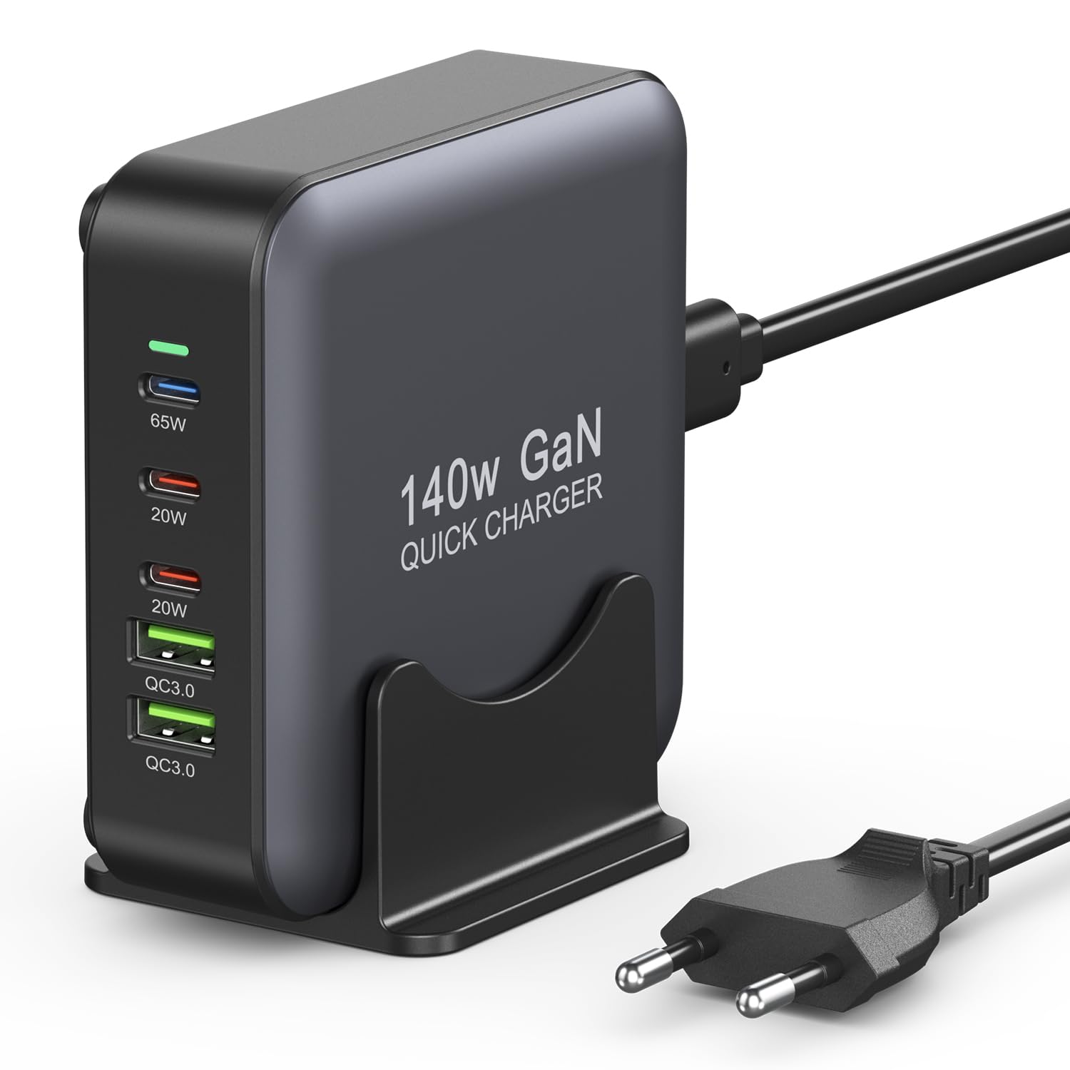 165W USB C-lader GaN, Meerdere, 4 USB-C 2 USB-A, PD-lader, 6-poorts laadstation, Compatibel met iPhone/Samsung/Google/Xiaomi/Laptop/Tablet en andere USB-apparaten - Wit