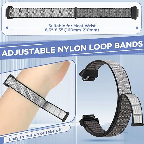 Miniatura 4 de Nylon Bands Compatible for Fitbit Inspire 3/Inspire 2/Inspire/Inspire HR/Ace 3/Ace 2 Bands, Breathable Sport Replacement Straps Soft Adjustable Solo
