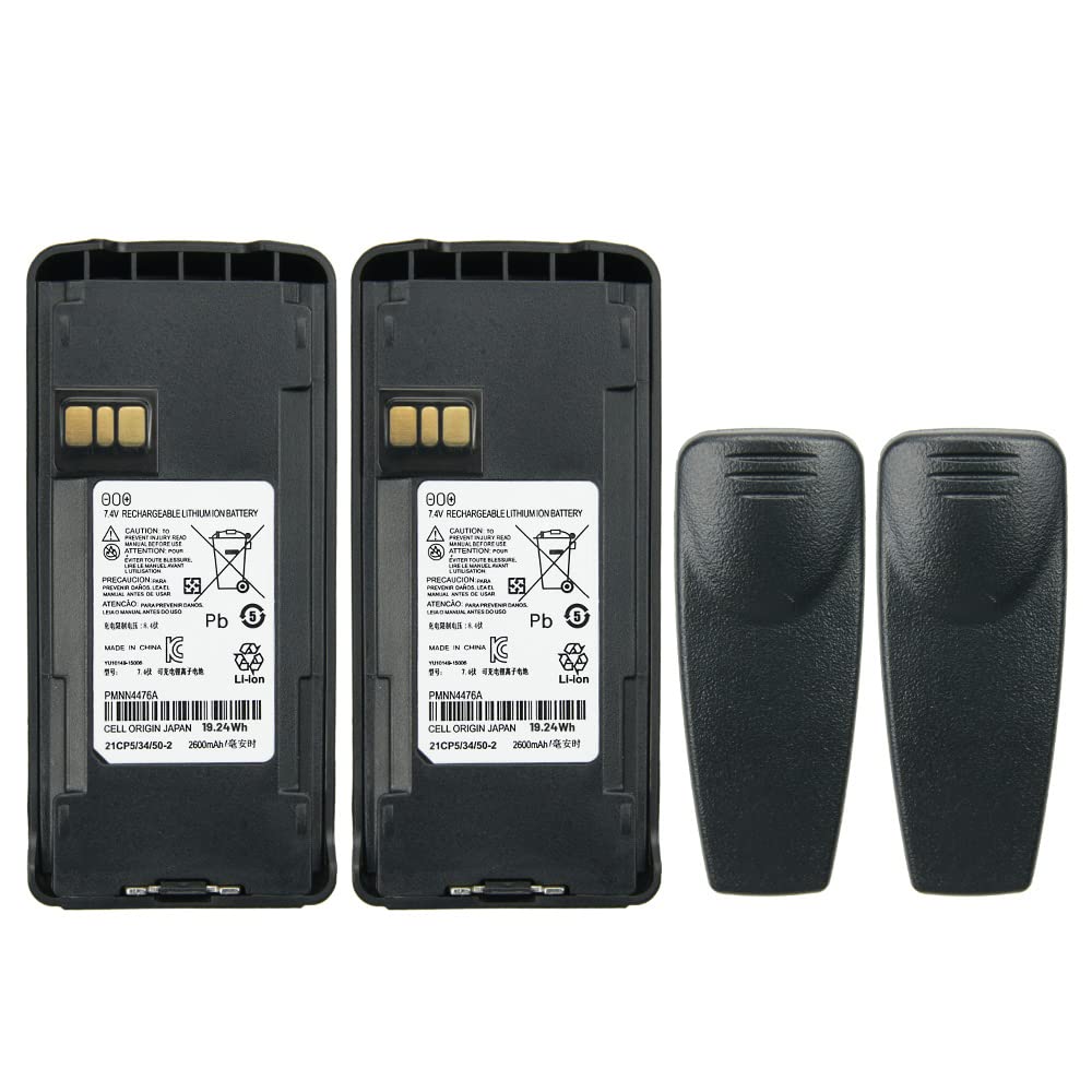 2 Pack PMNN4476A Battery Walkie Talkies Rechargeable Battery for Motorola CP1200 CP1300 CP1600 EP350 CP185 Radio Battery with Belt Clip-image-42