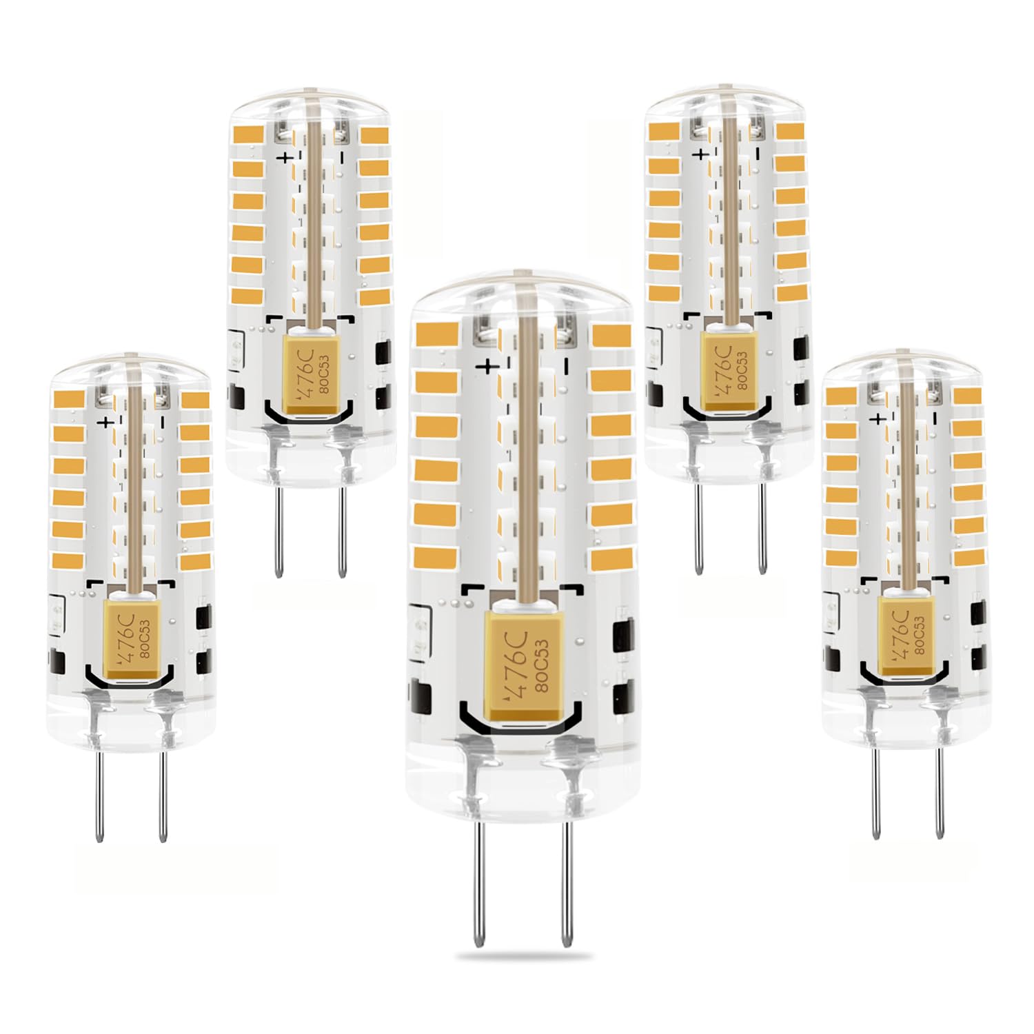MDee G4 LED Bulbs Warm White 2700K, 1.8W 2 Pin Light Bulbs(Equivalent to G4 Halogen Bulb 20W), AC/DC 12V, 180LM, Non-Dimmable