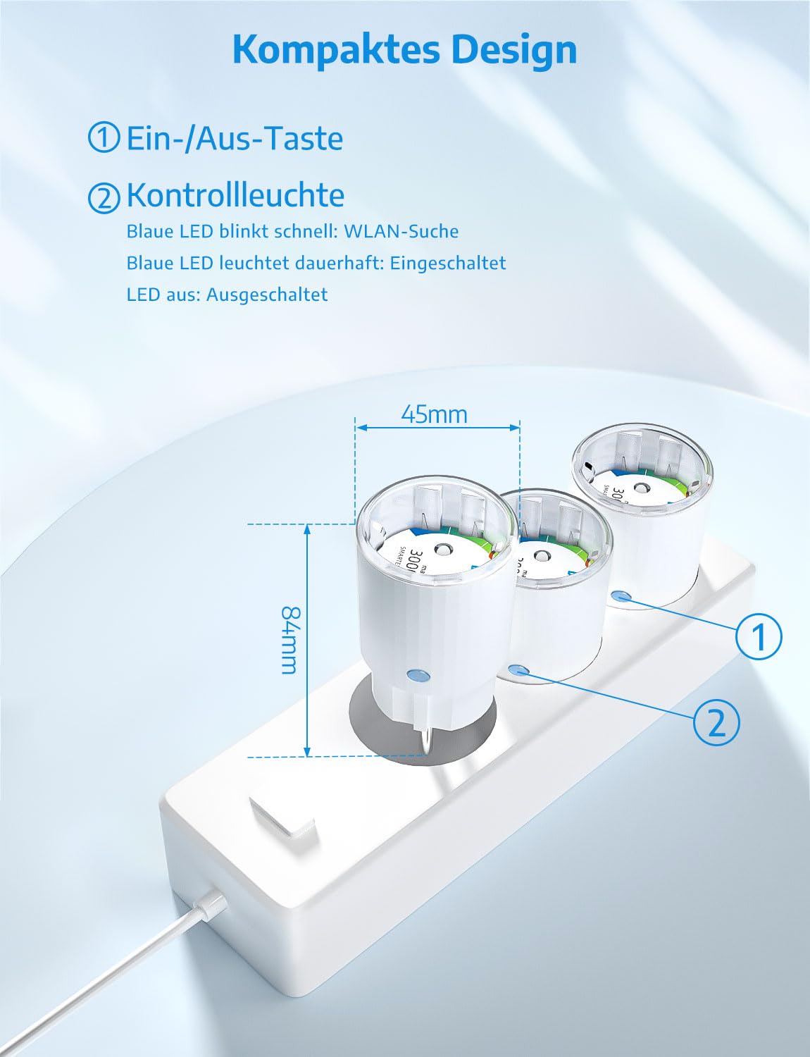 SMARTERCURRY Smart WLAN Steckdose 13A mit Strommessung, 4 Stücke | WiFi Zeitschaltuhr Steckdose Kompatibel mit Alexa & Google Home, Sprachsteuerung & App Fernsteuerung, 2,4GHz