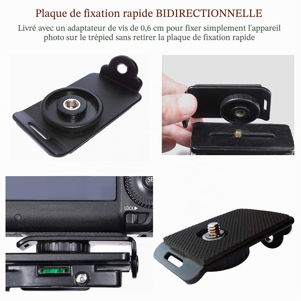 ztowoto Harnais de sangle à double épaule sangle d'attache double caméra réglable à dégagement rapide avec attache de sécurité pour appareil photo reflex numérique