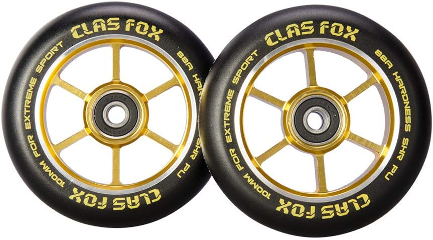 100mm One Pair Pro Stunt Scooter Wheels with ABEC-9 Bearings CNC Metal Core Graviti (2pcs)
