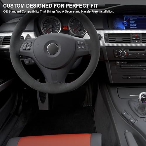 Miniatura 2 de Spec-D Tuning Alfombrillas de coche con parte trasera de goma de algodón negro delantero y trasero compatibles con BMW E90 Serie 3 2007-2013