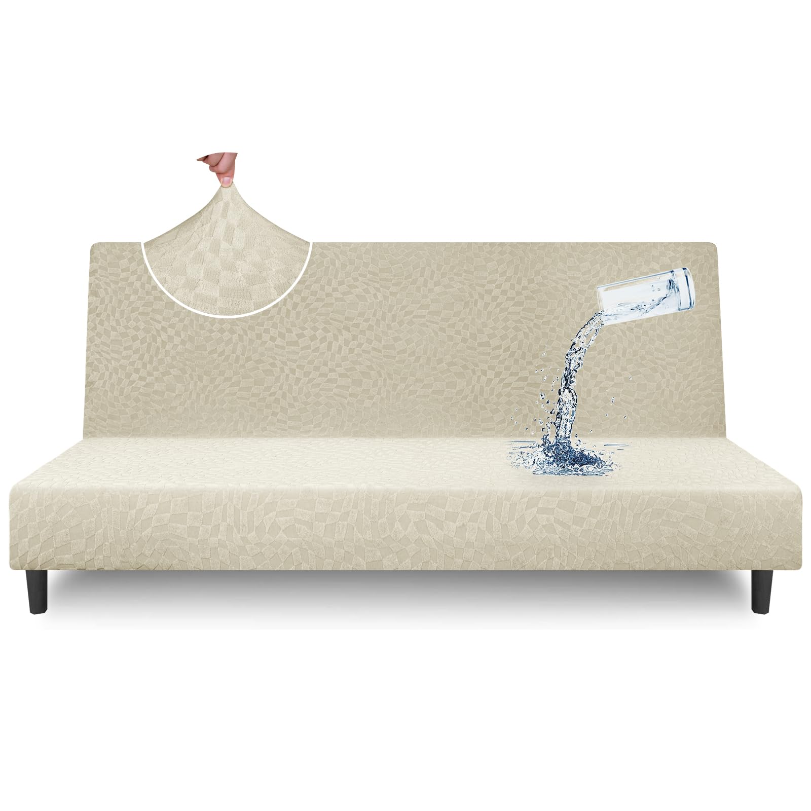 Housses de futon imperméables et extensibles avec fond élastique ajustable