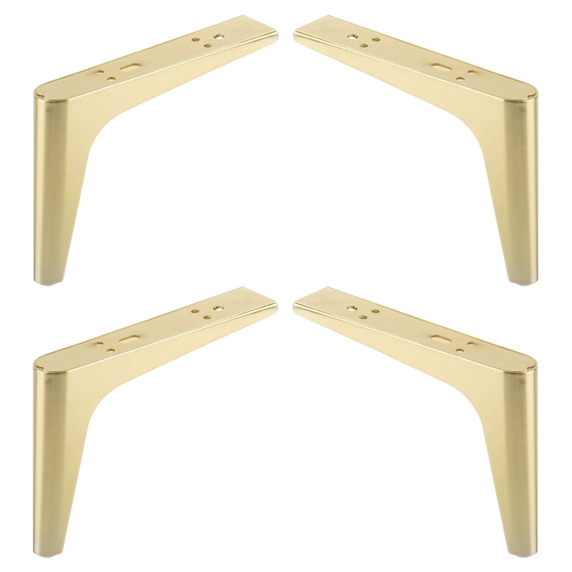 cyclingcolors 4X Patas Pies para Muebles Altura 150 mm Metal Soporte Universal sofá Armario Cocina baño Oro Cepillado