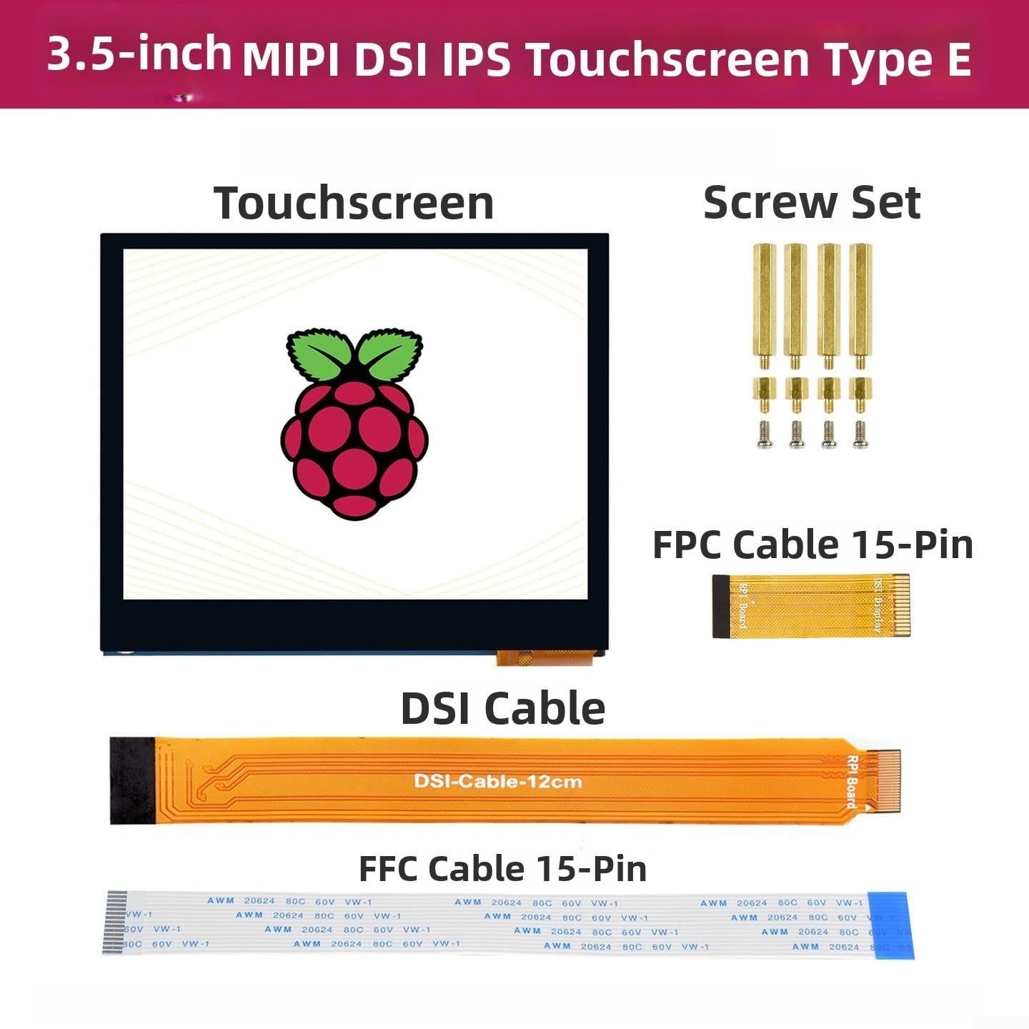 3,5-calowy wyświetlacz dotykowy DSI do Raspberry Pi 5 4