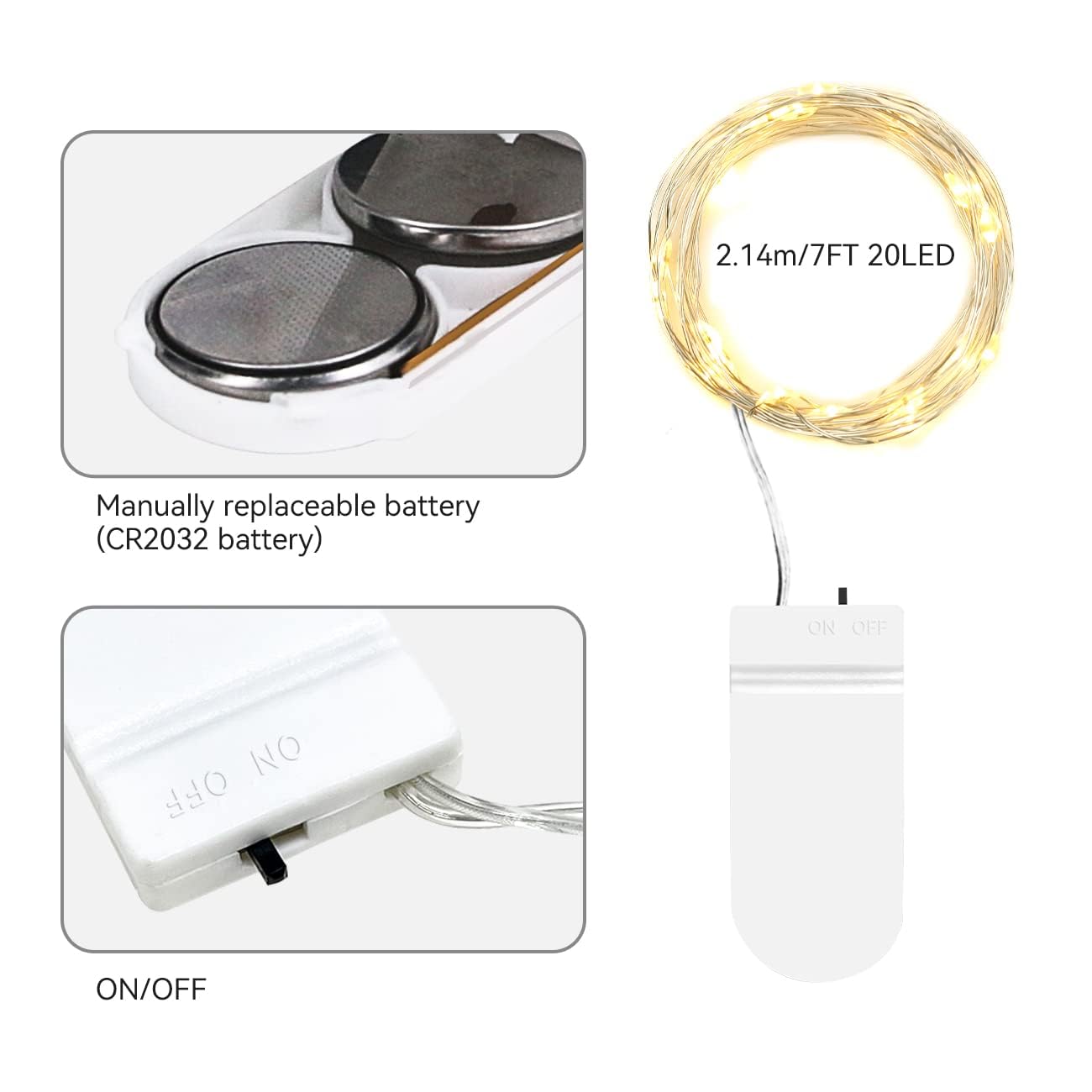Solight 1V251 - LED Kerst Lichtketting met zuignappen 6xLED/2xAA 1,2m