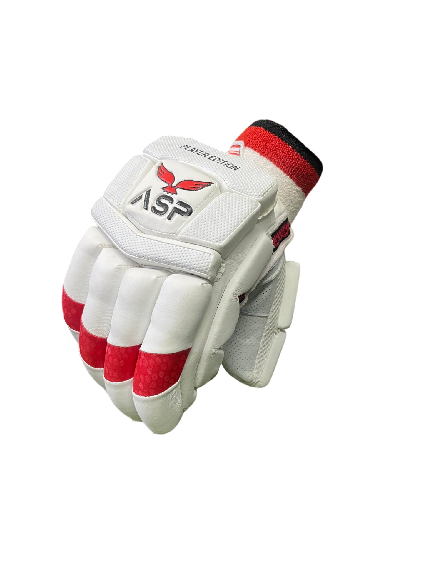 ASP Player Edition Cricket Batting Gloves, White and Red, Premium Leather, Professional Grade-image-13