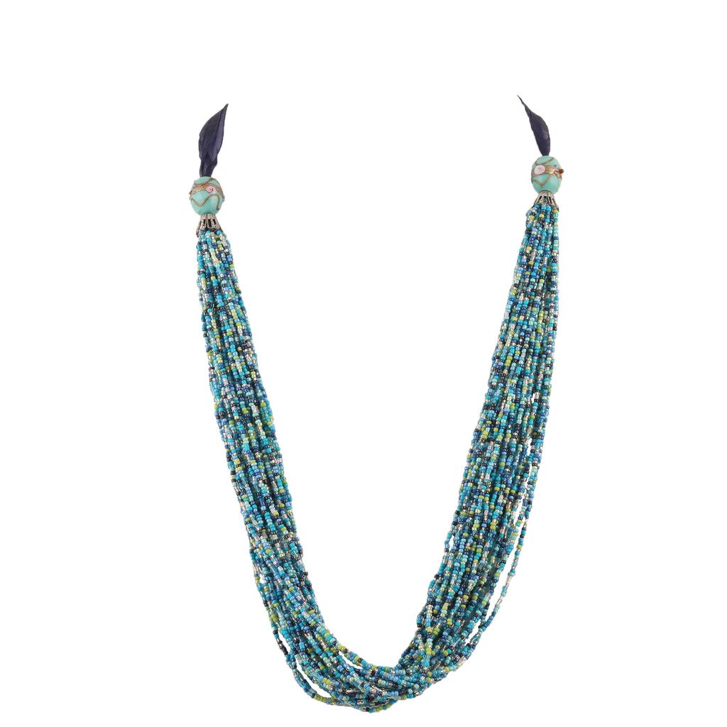 DCA Multi String Indian Ethnic Western Boho Women Necklace Blue (B01MZ8AYK4) Amazon Price History, Amazon Price Tracker