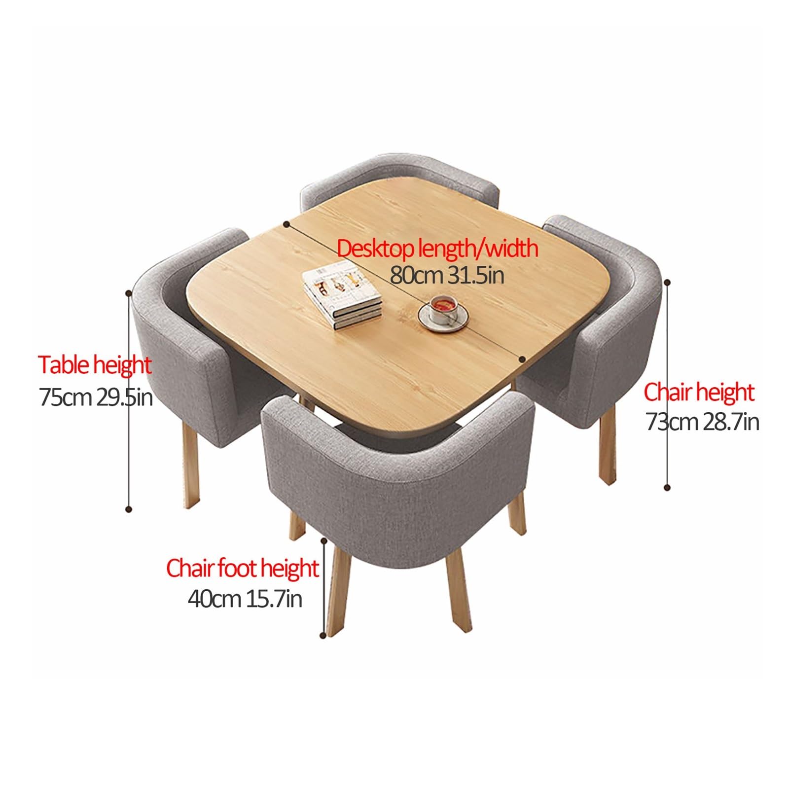 Elegante juego de mesa y silla de recepción de oficina, pequeña mesa de negociación para sala de estar, cafetería, restaurantes, moderno conjunto de muebles de comedor y ocio