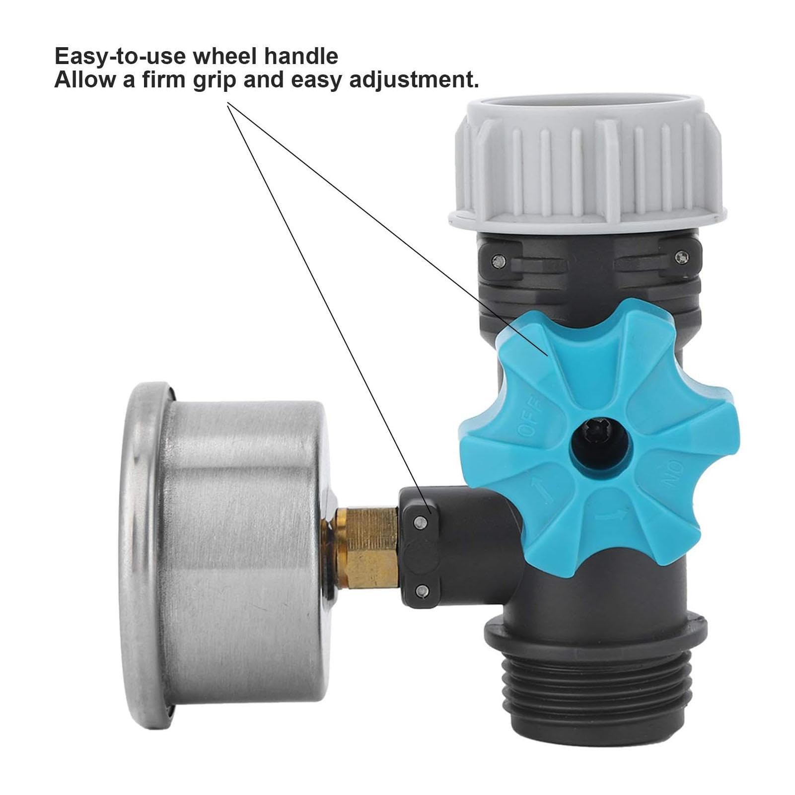 Régulateur d'eau de jardin, régulateur de pression d'eau étanche, régulateur de pression réglable avec manomètre, régulateur de pression d'eau pour tuyau d'arrosage, vanne de régulation de pression