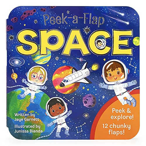 Image of Peek-a-Flap Space Children's Lift-a-Flap Board Book - Planets, Solar System, Outer Space, Rockets & More