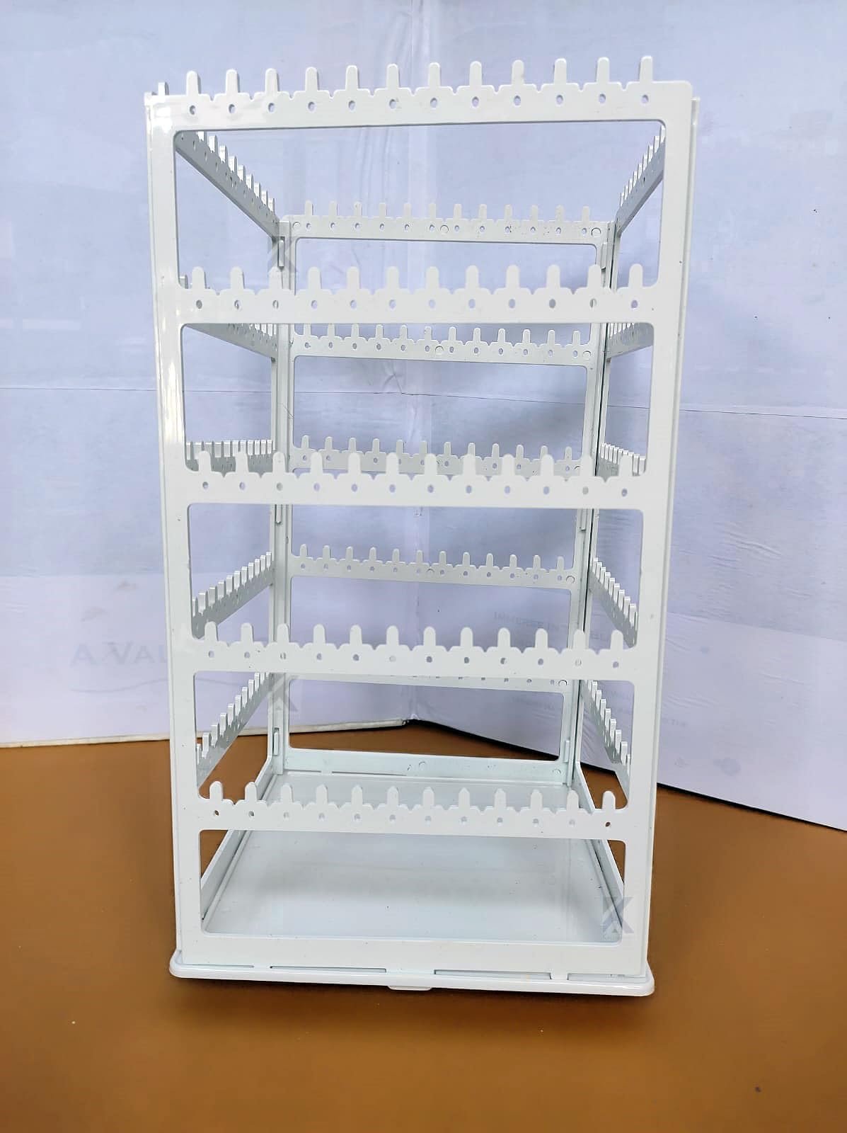 SOHAM SHREESOHAM SHREE ® Rotating Earrings Stand Jewelry Display Organiser With 240 Holes 220 Grooves For Hanging Studs Necklaces Bracelets Chains - Display Tower Rack (WHITE)