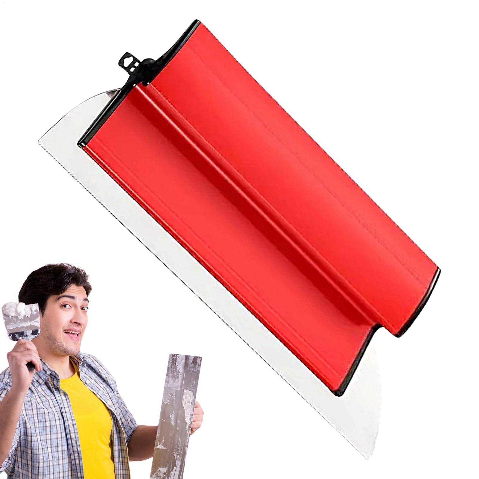 Outil de lissage pour plaques de plâtre en acier inoxydable ergonomique de 0,5 mm