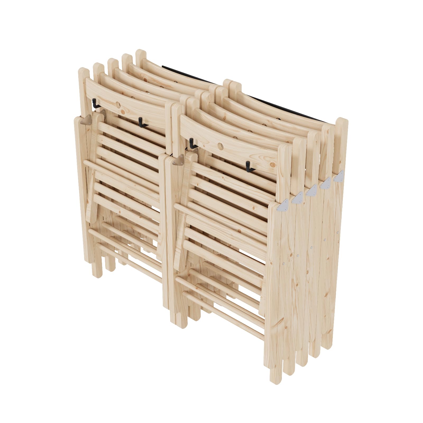 QLS Doppel Wandhalterung für 20 Klappstühle Stahl 35,5x80x6 cm Schwarz | Pulverbeschichtete Konstruktion zum Anschrauben mit Montagesatz für platzsparende Aufbewahrung von bis zu 20 Klappstühlen