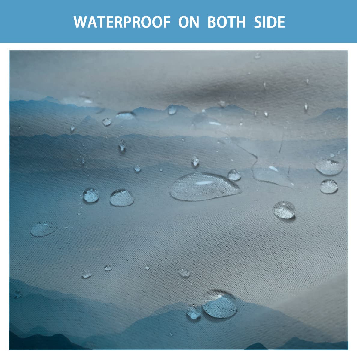 Syhi Qlty Outdoor Vorhänge - Wetterfest 132x241cm 3D Ozean Design