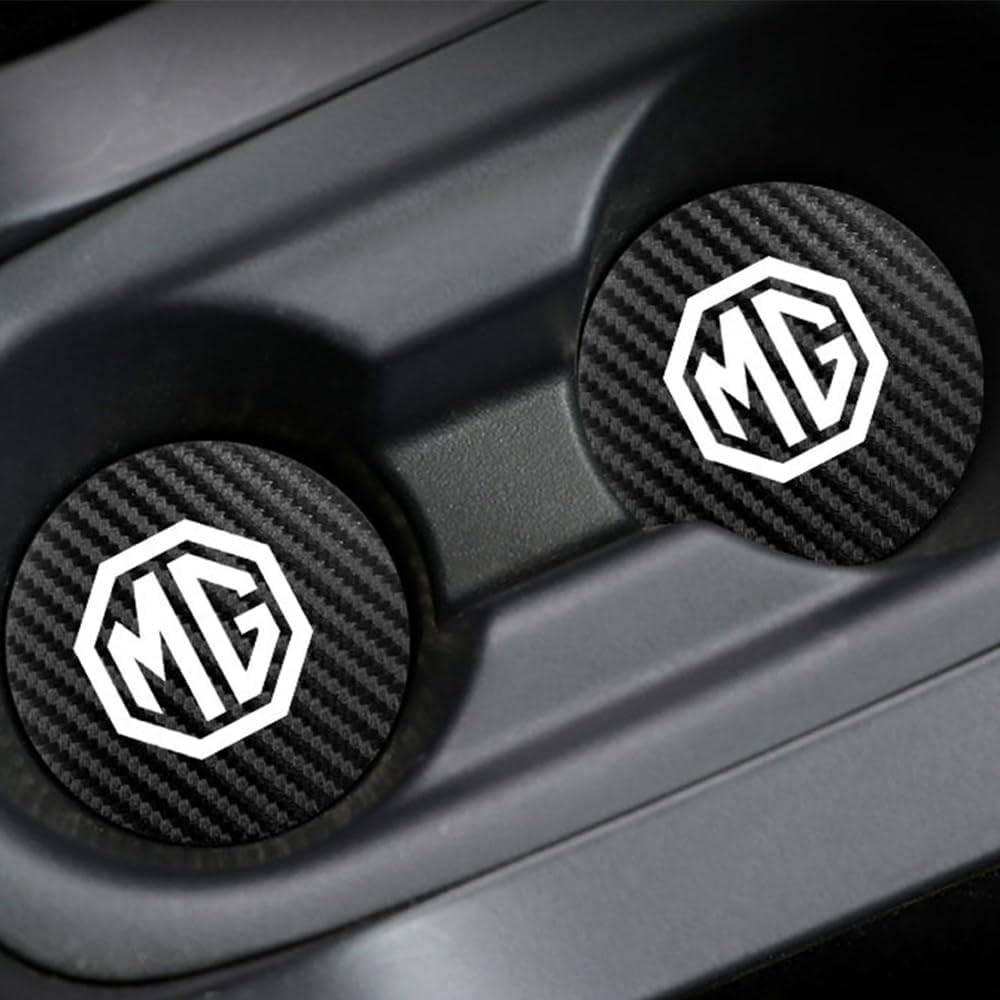 2 Pcs Car Coasters, for MG ZS Comet-EV GT HS IGS TF ZT-T Car Cup Holder Coaster Anti Slip Coaster Shockproof Car Cup Mats Interior Accessories