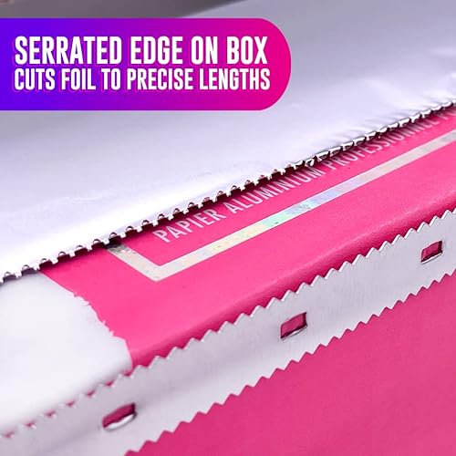 Miniatura 6 de Colortrak Rollo de papel de aluminio de resaltado profesional, hoja integrada en caja para cortes de precisión de longitud, rollo económico que