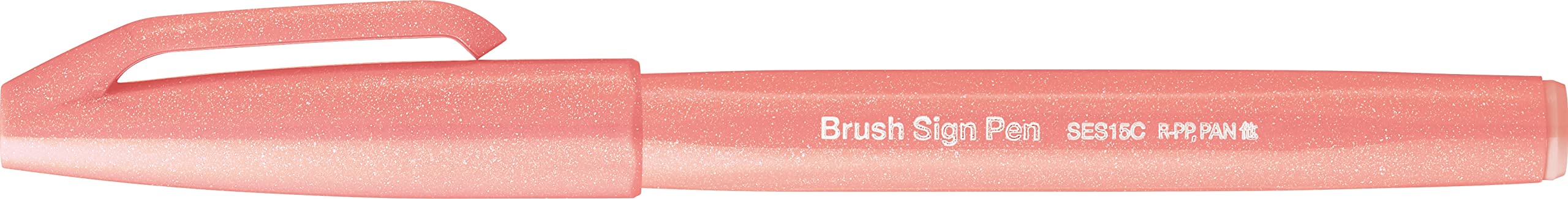 Pentel SES15C-F2X Brush Sign Pen Coral Orange Fibre Tip Brush Like Tip Pack of 10, 1 count (Pack of 10)