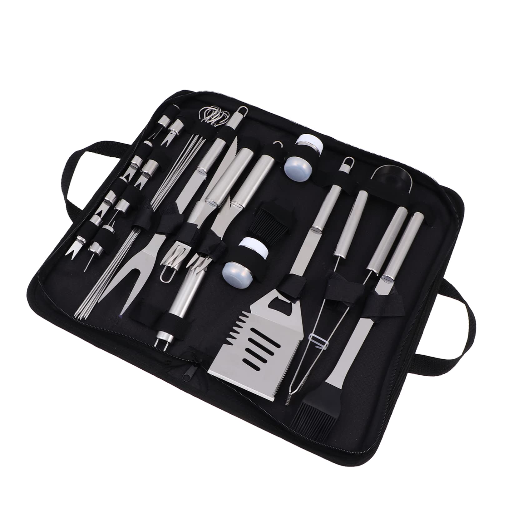 ORFOFE Utensili Barbecue in Kit Completo per Grigliate Allaperto con Oxford Portatile Accessori Bbq Resistenti e Organizzati per e