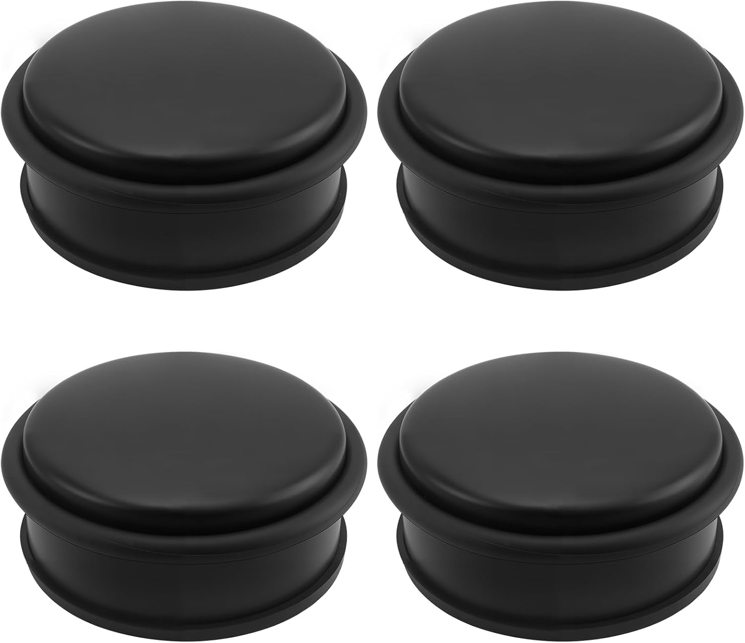 KEILEOHO 4 PCS Stainless Steel Door Stop with Protective Rubber Bands Anti-Slip, Contemporary Decorative Safety Door Wedge, Heavy Duty Floor Door Stopper No Drill for Office Garage Home