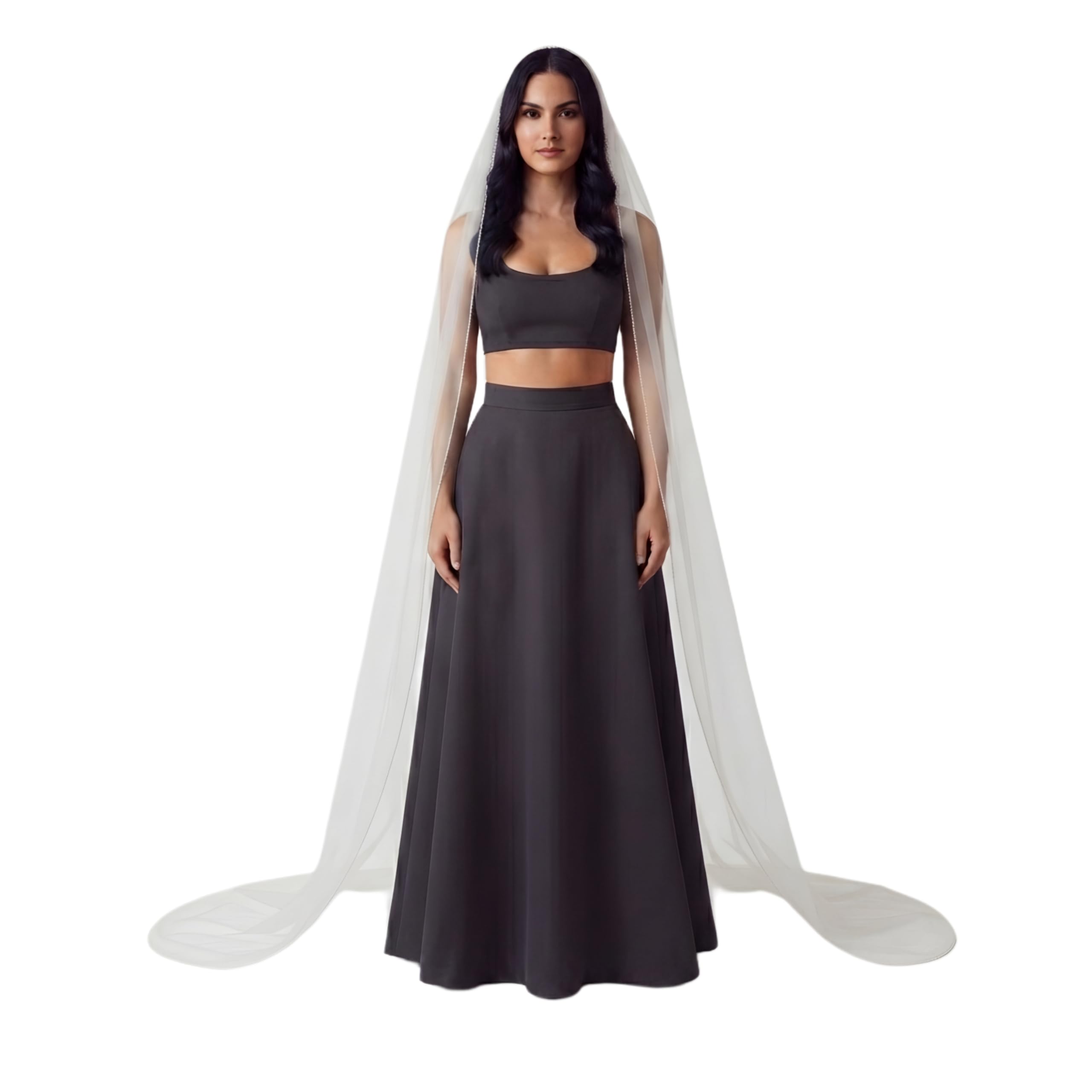 Royal Length 2 Tier Wedding Veil with 40-Inch Blusher-picture-25