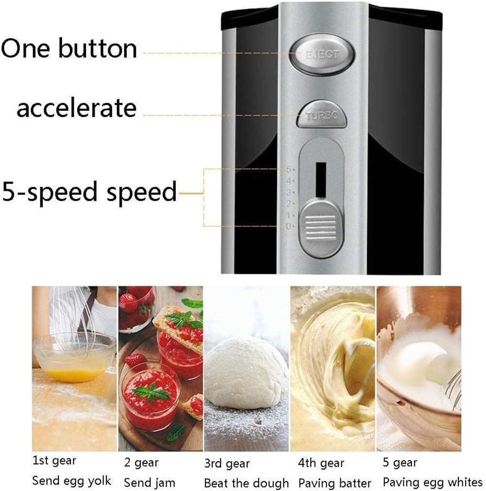 Hand Mixer Electric 5-Speed Hand Mixer Handheld Kitchen Mixer Includes Beaters Dough Hooks