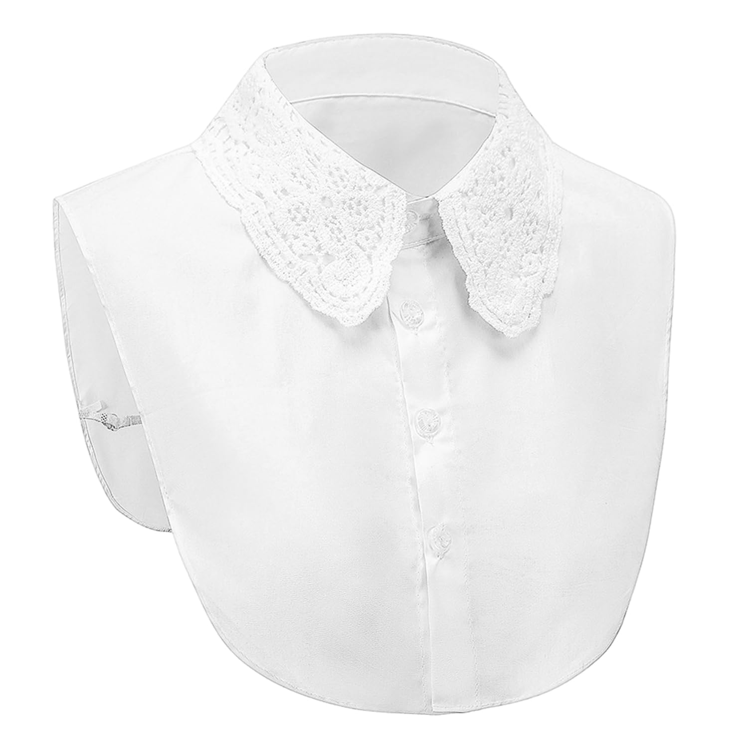 Wufgwbd Unisex White 1 Piece Lace Fake Collar, Ladies Fake Collar, Shirt Collar, Retro Fake Collar, Decorative Collar, Detachable Collar