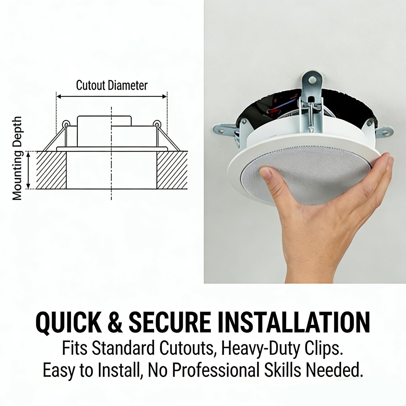 STUDIOFINIX Altoparlante da soffitto da 20,3 cm, 70 V, potenza 5 W/10 W/20 W, risposta in frequenza 70 Hz-20 kHz, altoparlante PA a soffitto per grandi spazi commerciali e sistemi musicali di
