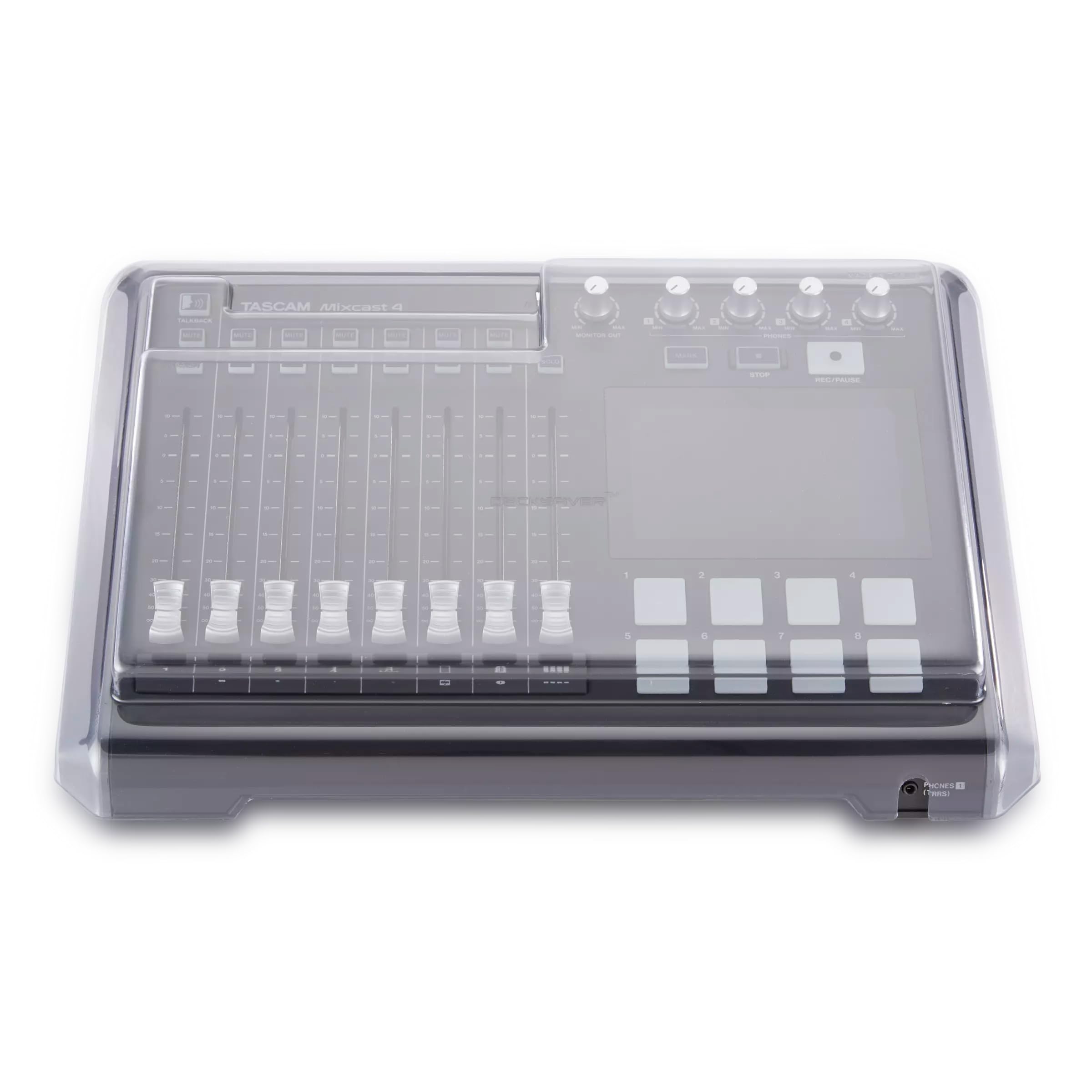 Decksaver Cubierta para Tascam Mixcast 4 - Funda Protectora de policarbonato superresistente en Color Ahumado Transparente, Fabricada en el Reino Unido