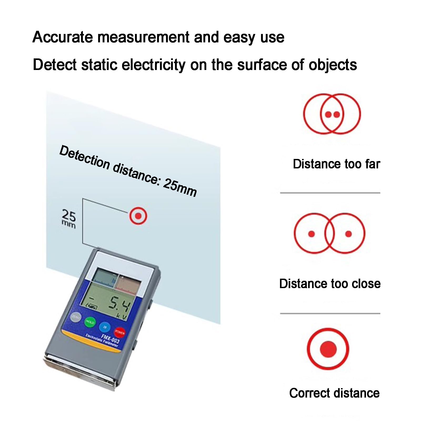 0-20KV Ręczny Tester Elektrostatyczny, Miernik Pola Statycznego Z LCD