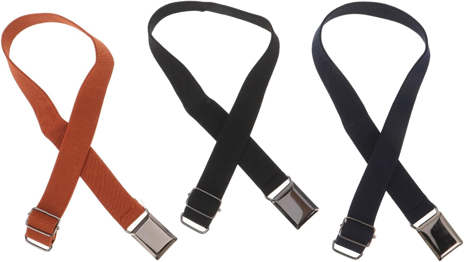 Tofficu 3pcs Elastic Belts for Boys with Adjustable Buckle, Stretch Waistband Nylon Alloy Material, for School Uniforms and Events