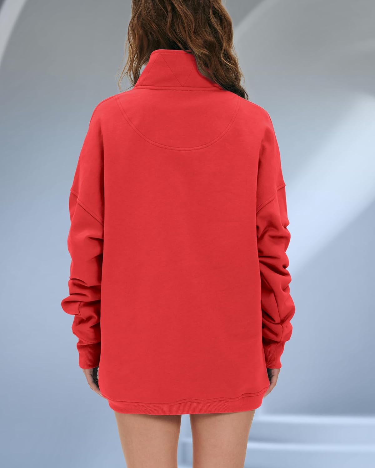 Women's Oversized Sweatshirts Button Up Henley Neck Pullover Tops Loose Fit Fashion Outfits Clothes - Image 3