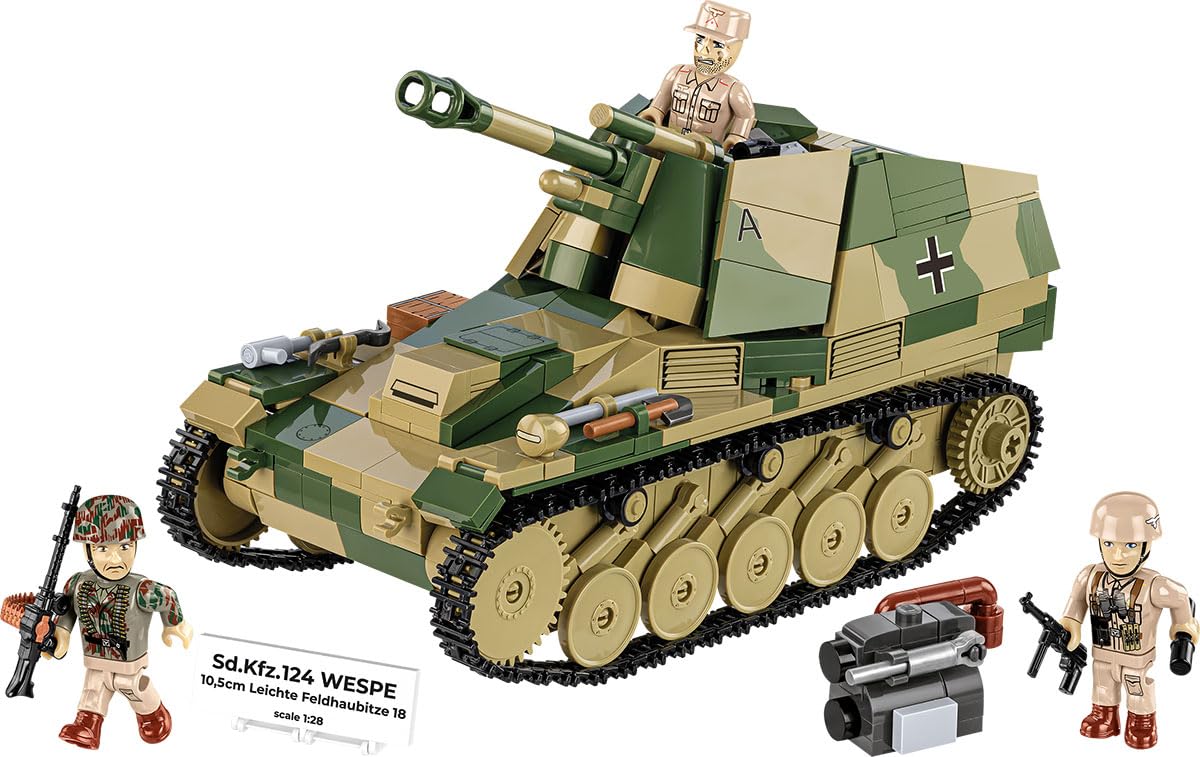 COBI Sd.Kfz. 124 WESPE Executive, Grün, Braun, Schwarz, 3.5 inch x 7.3 inch