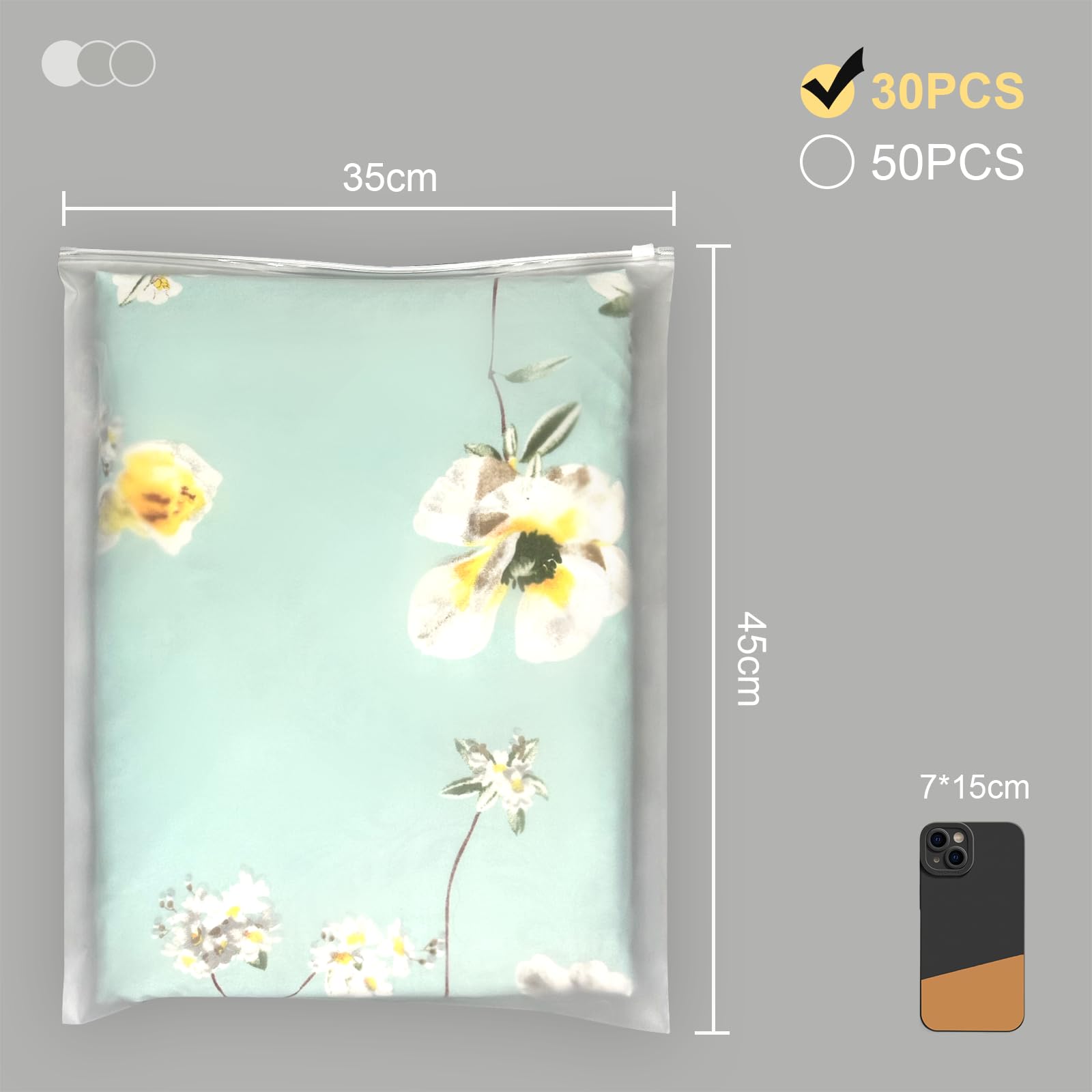 50 Sacs De Rangement Zip Mat - 5 Tailles (25x35 à 35x45 Cm) | QlyYea Pour Voyage, Cosmétiques, Vêtements