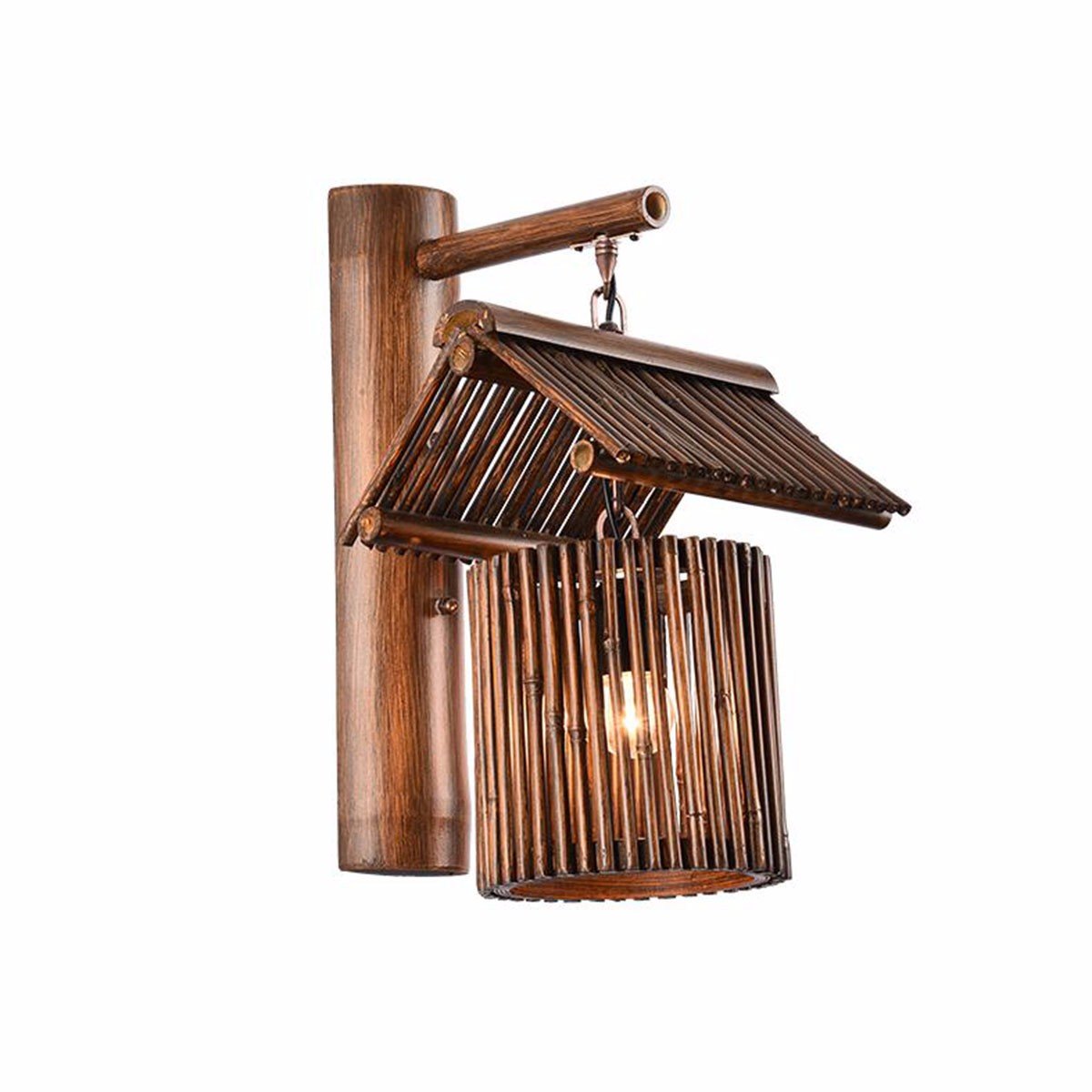 ZPSPZ Wall Lamp Chinese Antique Bamboo Lantern Inn Bedroom Bedside Lamp Wall Lamp Lamp Bar and Creative Personality,B