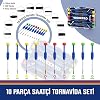 WORKPRO WP200530 Profesyonel Manyetik Hassas Tornavida Seti, CR-V Çelik, 10 Parça, PH/SL/Torx Uçlu, Kaymaz Saplı, Şeffaf Taşıma Kutulu