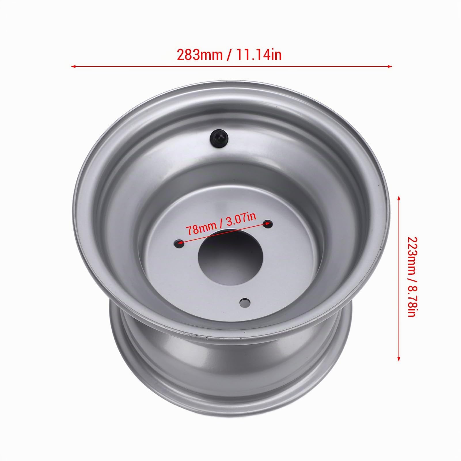 Focket Jante ATV 8 Pouces, 18 x 9.50-8 Jante ATV, Alliage d'aluminium, pièces de Rechange pour ATV, Go Karts, véhicules Tout-Terrain et quads (Trois Trous (espacement des Trous: 78 mm / 3,07)