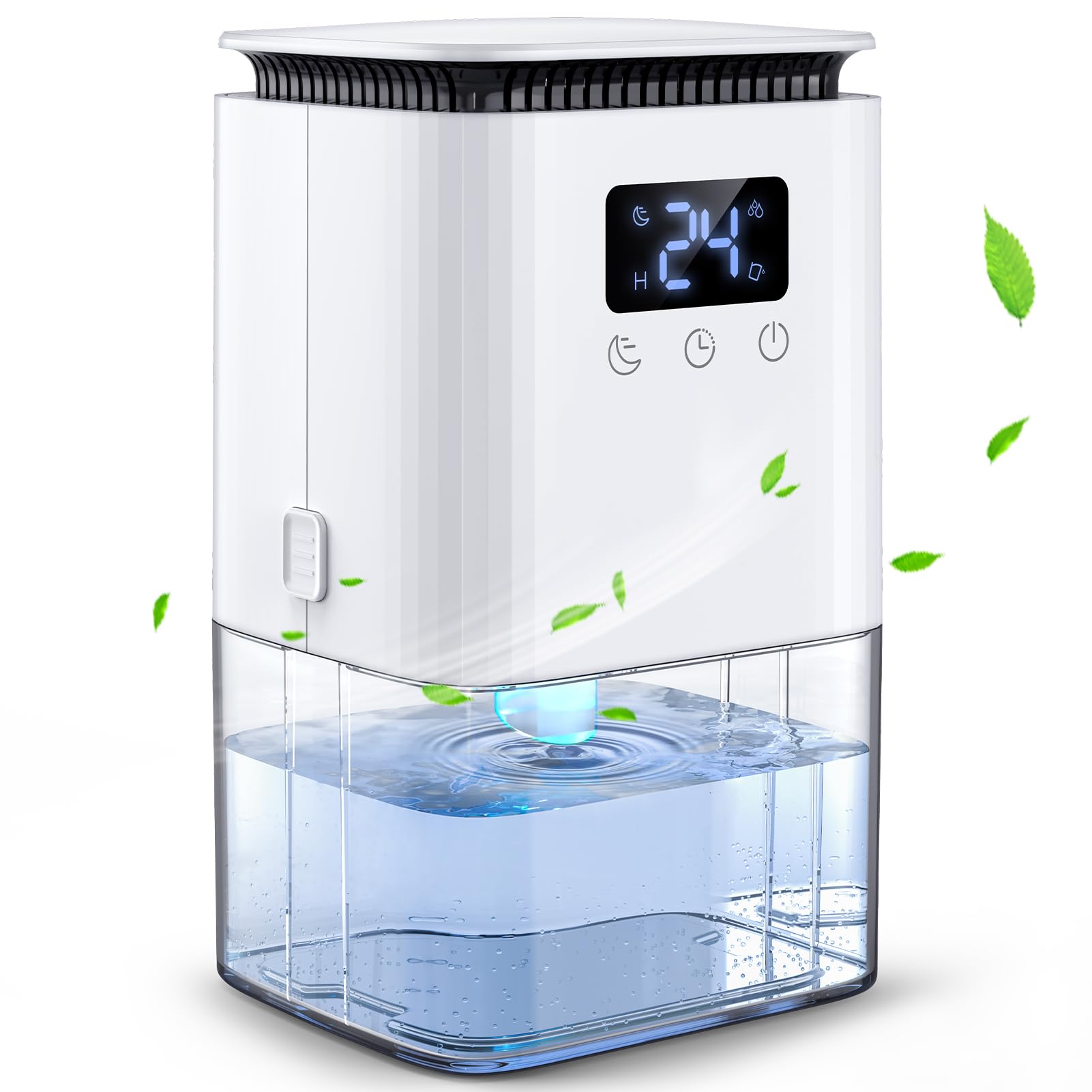 Deumidificatore ASAHWo 34 Pinte Per Casa E Cantina, Fino A 2500 Mq, Portatile Silenzioso 36dB, Con Timer E Ruote, Serbatoio 2.5L, Sbrinamento Automatico
