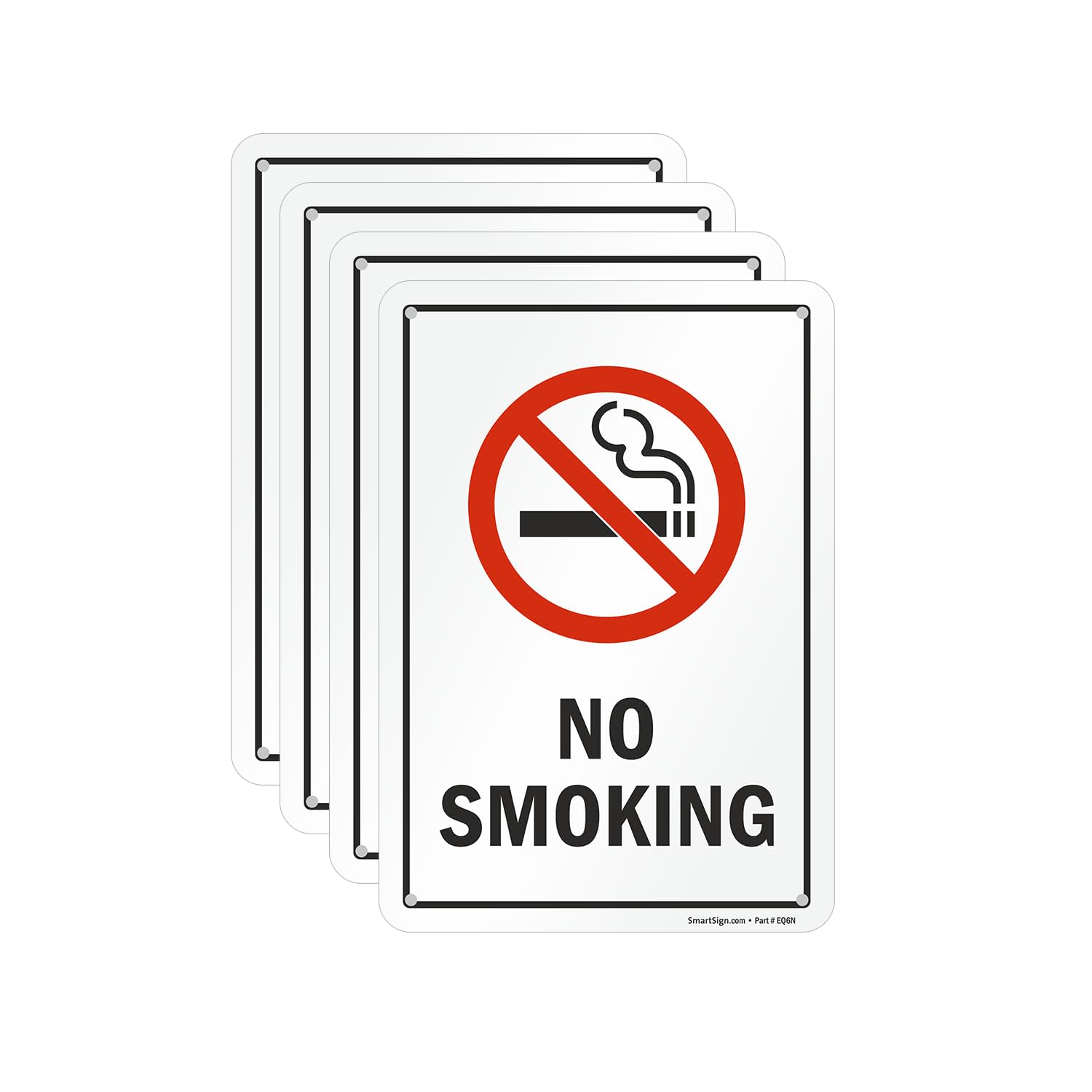 SmartSign "No Smoking" cartel | 7" x 10" aluminio (paquete de 4)