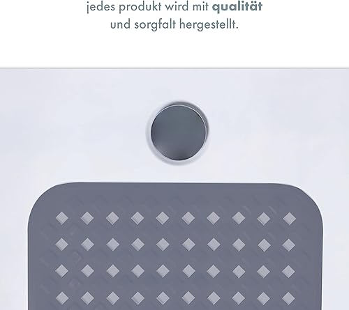 Miniatura 6 de TranquilBeauty Alfombra de baño antideslizante  Corte de diamante gris transparente de 35 x 16 pulgadas con ventosas  Lavable a máquina  Tapetes de