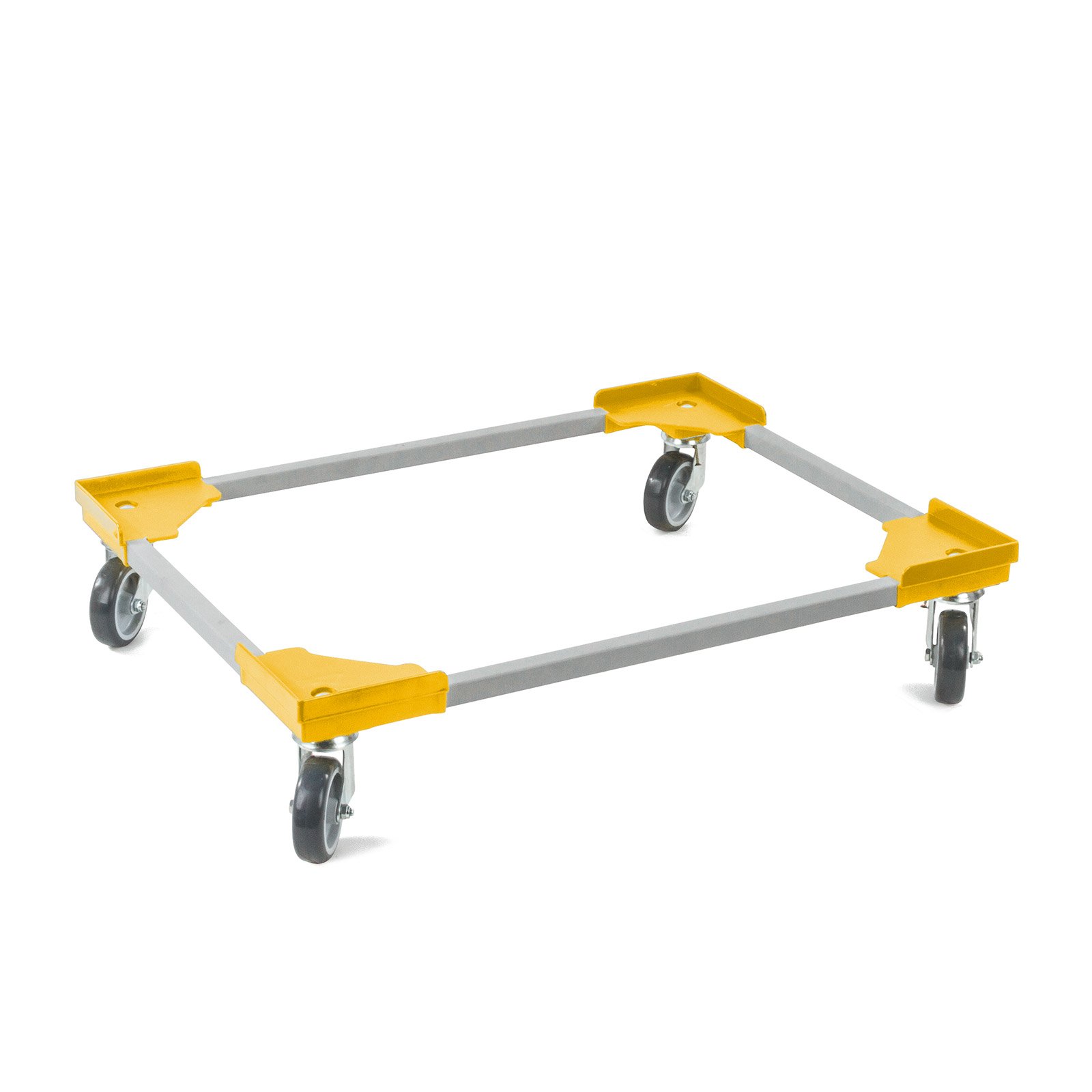 aidB Transportroller Variabel - 800x600 - Gummiräder 4 Lenkrollen Gelb