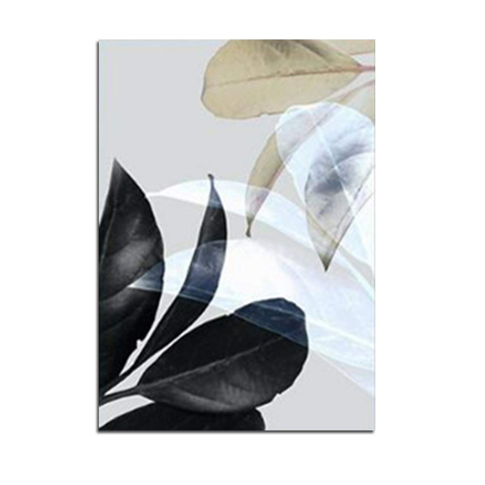Carteles e impresiones de hojas coloridas Imágenes de pared para sala de estar Decoración del hogar Cartel de plantas Arte de la pared Pintura en lienzo 60x90cm (24x35in) x3 Con marco