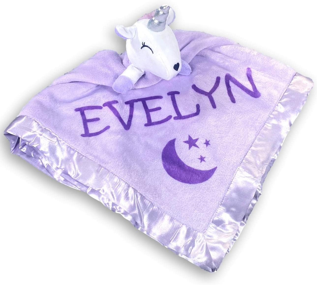 Custom Catch New Baby Gift for Girl - Personalized Blanket with Name - Newborn or Infant, Purple