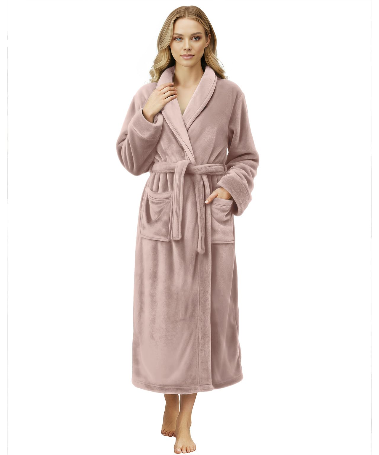 NY Threads Premium Ultra Soft Robes for Women Plush Fleece Long Bathrobe